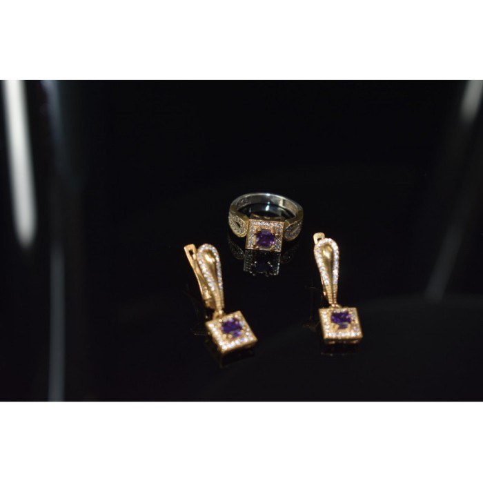 925 Sterling Silver Tanzanite & CZ Jewelry Set Turkey