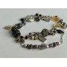 925 STERLING SILVER JEWELRY GLASS DOUBLE BRACELET