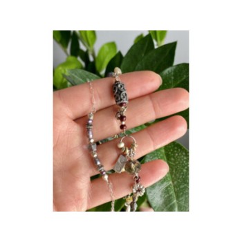 925 STERLING SILVER JEWELRY GLASS DOUBLE BRACELET