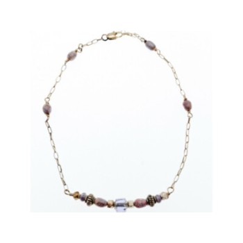 925 STERLING SILVER JEWELRY GLASS DOUBLE BRACELET