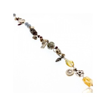 925 STERLING SILVER JEWELRY GLASS DOUBLE BRACELET