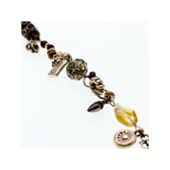 925 STERLING SILVER JEWELRY GLASS DOUBLE BRACELET