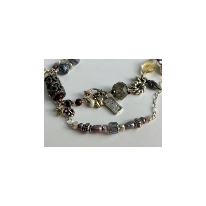 925 STERLING SILVER JEWELRY GLASS DOUBLE BRACELET