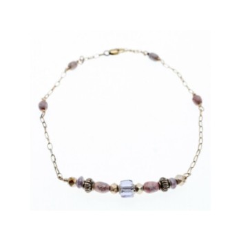 925 STERLING SILVER JEWELRY GLASS DOUBLE BRACELET