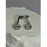 925 Sterling Silver Dream CZ Earrings Length 1.05 Inch