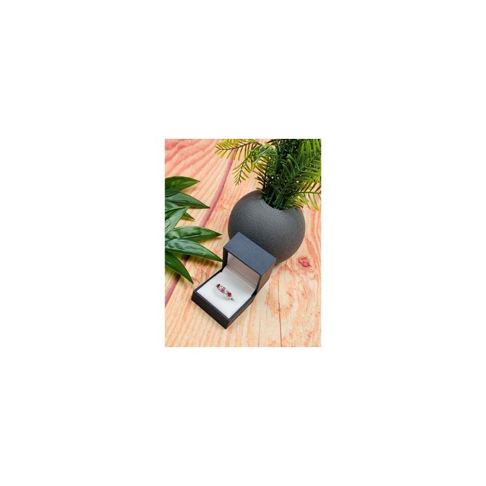 925 Sterling Silver Pink & White/colorless Topazes Ring Size 6.5