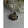 Elegant 925 Sterling Silver Citrine & Marcasite Pendant Length 1.10 Inch