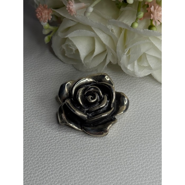 Beautiful Rose 925 Sterling Silver Pendant Length 1.20 Inch