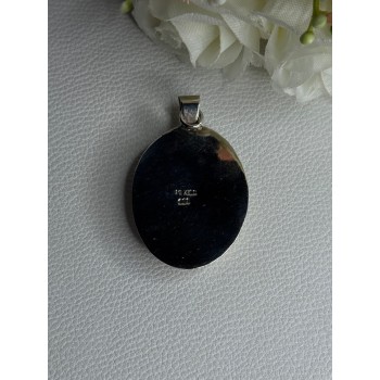 Vintage 925 Sterling Silver Abalone Pendant Length 2.10 Inch