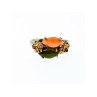 925 Sterling Silver Gold Plated Nephrite, Agate & Goshenite Ring Size 8