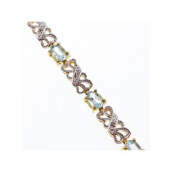 925 STERLING SILVER GOLD PLATED BLUE SPINEL BRACELET