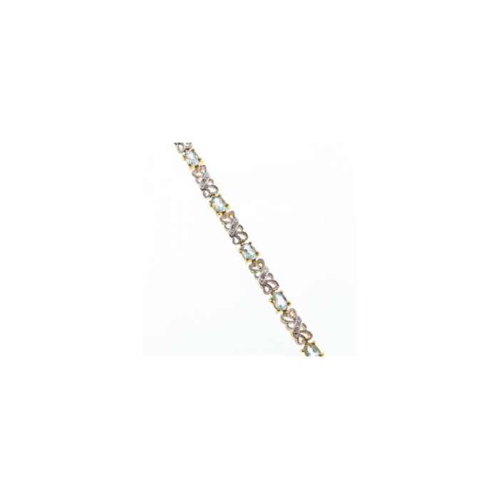 925 STERLING SILVER GOLD PLATED BLUE SPINEL BRACELET