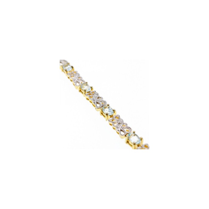 925 STERLING SILVER GOLD PLATED BLUE SPINEL BRACELET
