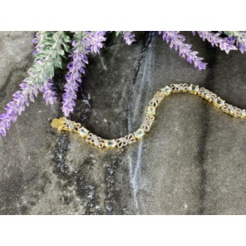 925 STERLING SILVER GOLD PLATED BLUE SPINEL BRACELET