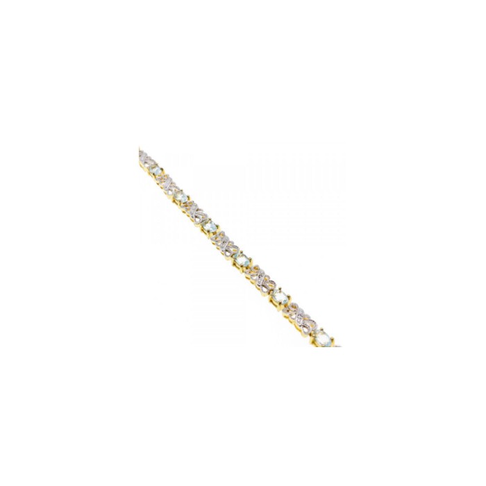 925 STERLING SILVER GOLD PLATED BLUE SPINEL BRACELET