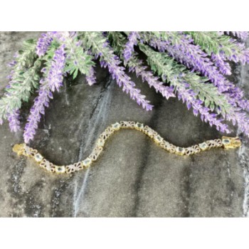 925 STERLING SILVER GOLD PLATED BLUE SPINEL BRACELET
