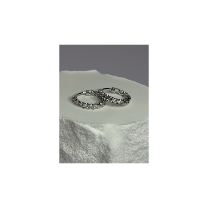 925 Sterling Silver CZ Earrings Length 0.7 Inch