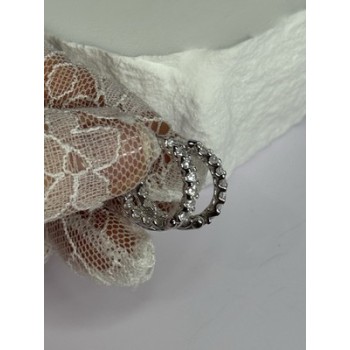 925 Sterling Silver CZ Earrings Length 0.7 Inch