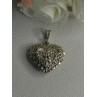 925 Sterling Silver Heart Pendant Length 1.40 Inch