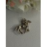 Horse & Jockey Lucky Racing Race Charm Pendant 925 Sterling Silver Length 1 Inch