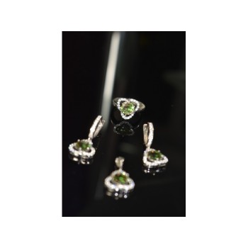 925 STERLING SILVER ALPANITE & CZ  JEWELRY SET TURKEY