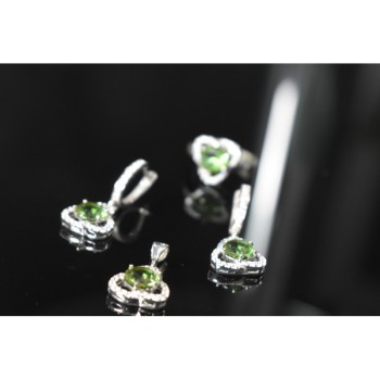 925 STERLING SILVER ALPANITE & CZ  JEWELRY SET TURKEY