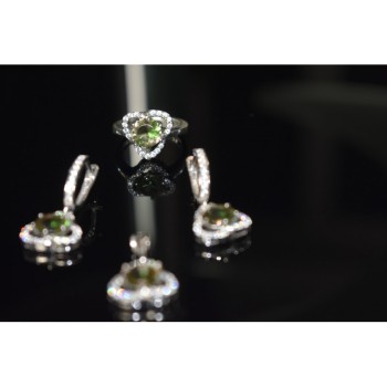 925 STERLING SILVER ALPANITE & CZ  JEWELRY SET TURKEY