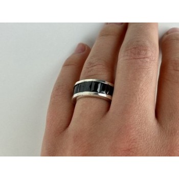 925 Sterling Silver Blue CZ Ring Size 7.5