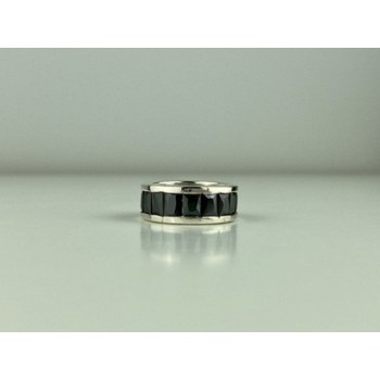 925 Sterling Silver Blue CZ Ring Size 7.5