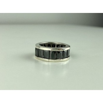 925 Sterling Silver Blue CZ Ring Size 7.5