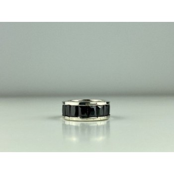 925 Sterling Silver Blue CZ Ring Size 7.5