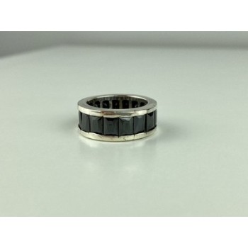 925 Sterling Silver Blue CZ Ring Size 7.5