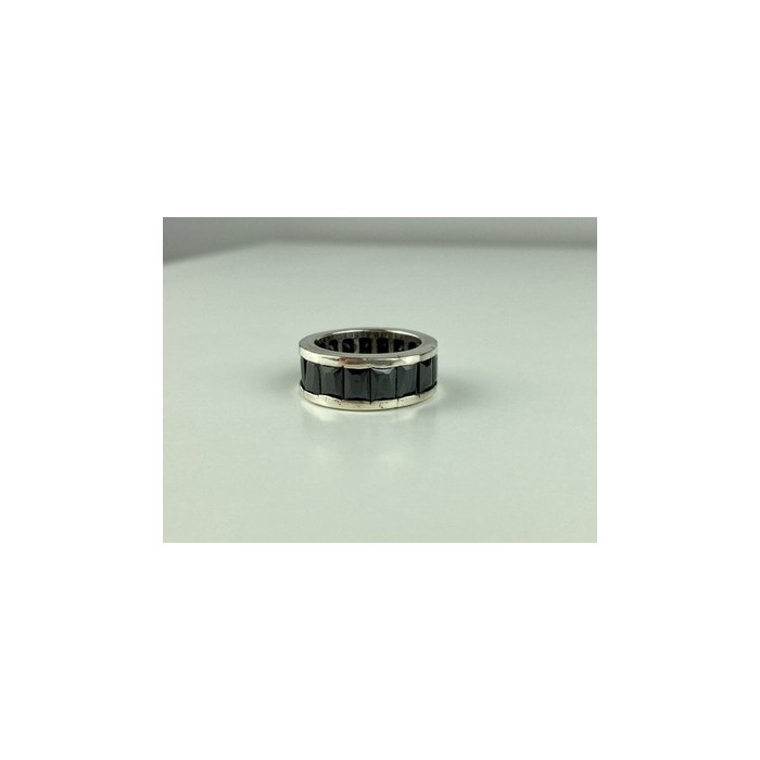 925 Sterling Silver Blue CZ Ring Size 7.5