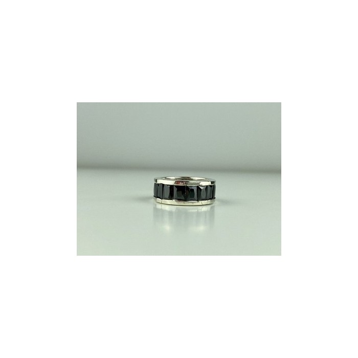 925 Sterling Silver Blue CZ Ring Size 7.5