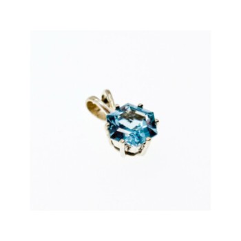 925 Sterling Silver Blue Topaz Pendant