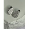 925 Sterling Silver Drop CZ Earrings Length 0.65 Inch