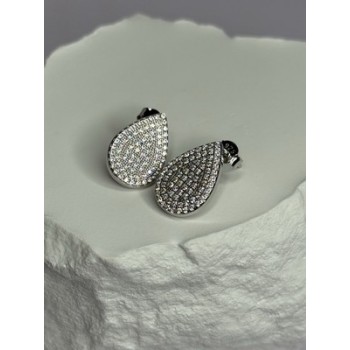 925 Sterling Silver Drop CZ Earrings Length 0.65 Inch