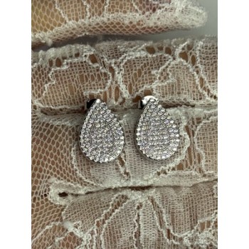 925 Sterling Silver Drop CZ Earrings Length 0.65 Inch