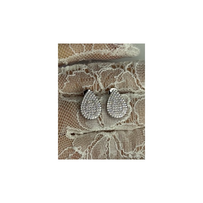 925 Sterling Silver Drop CZ Earrings Length 0.65 Inch