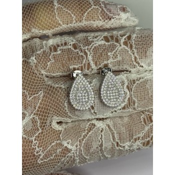 925 Sterling Silver Drop CZ Earrings Length 0.65 Inch