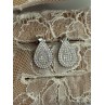 925 Sterling Silver Drop CZ Earrings Length 0.65 Inch