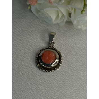 Vintage 925 Sterling Silver Carnelian Pendant Length 1.60 Inch