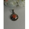 Vintage 925 Sterling Silver Carnelian Pendant Length 1.60 Inch
