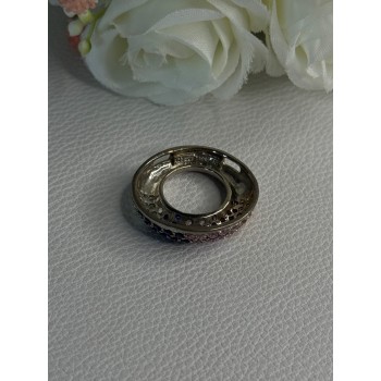 925 Sterling Silver Multi Color Spinel Round Pendant Length 1 Inch