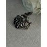 925 Sterling Silver Bird Pyrope Garnet Charm Pendant Length 1 Inch