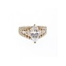 925 Sterling Silver Gold Plated CZ Ring Size 6.5
