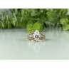 925 Sterling Silver Gold Plated CZ Ring Size 6.5