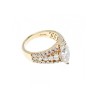 925 Sterling Silver Gold Plated CZ Ring Size 6.5