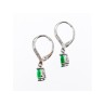 925 Sterling Silver Emerald & CZ Earrings