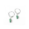 925 Sterling Silver Emerald & CZ Earrings